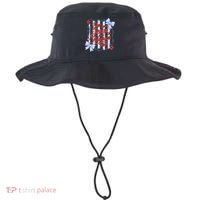 She Loves Jesus And America Too Retro Striped Bucket Hat thumb 0