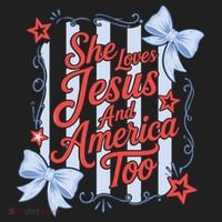 She Loves Jesus And America Too Retro Striped Beanie thumb 2