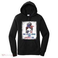 She Loves Jesus And America Too 4th Of July Christian Lover Women's Hoodie thumb 0