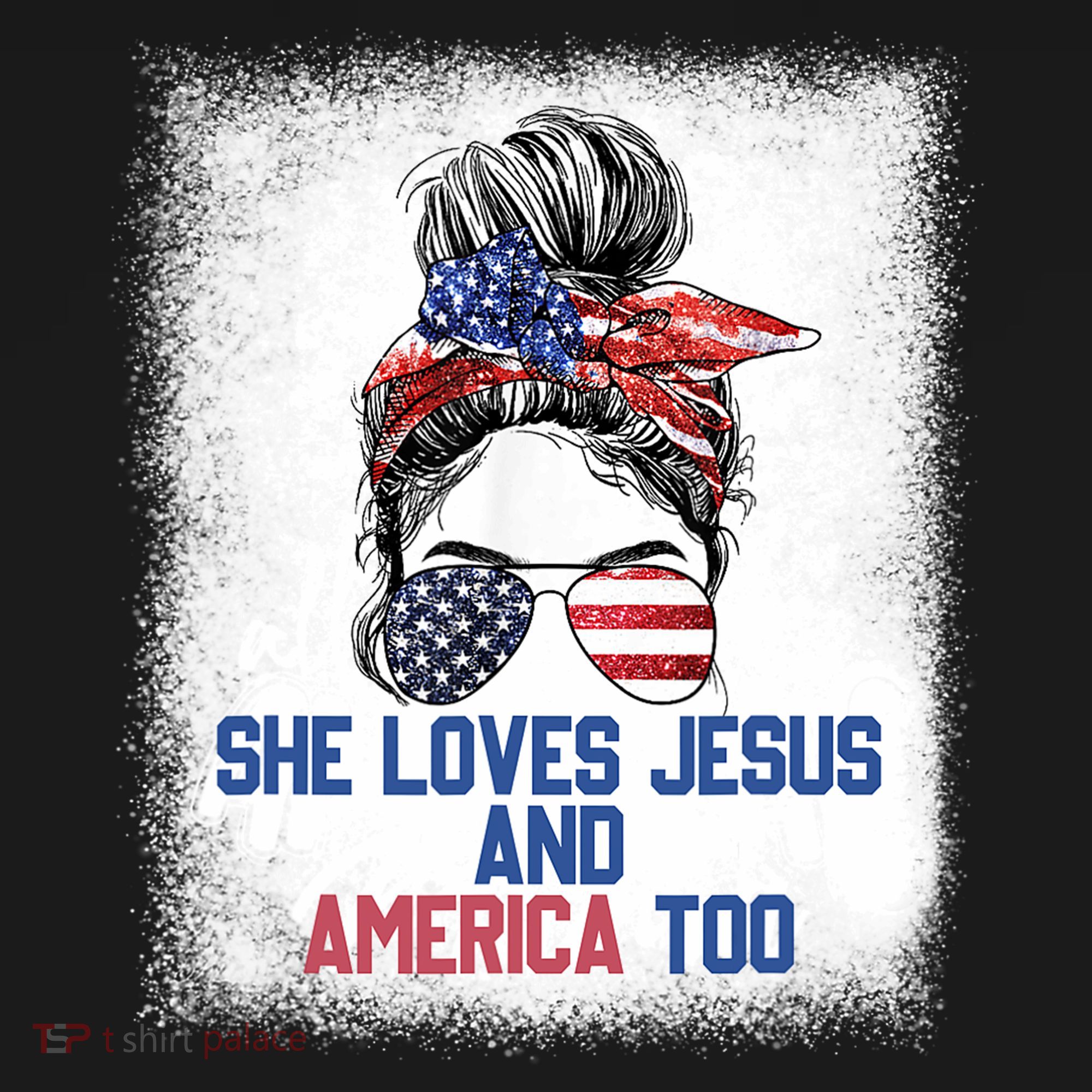 She Loves Jesus And America Too 4th Of July Christian Lover Women's Hoodie