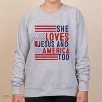 She Loves Jesus And America Too Women's Sweatshirt thumb 0