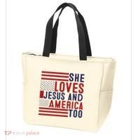 She Loves Jesus And America Too Tote Bag thumb 3