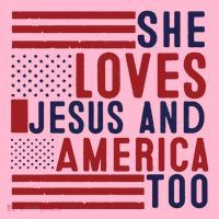 She Loves Jesus And America Too Coaster thumb 2