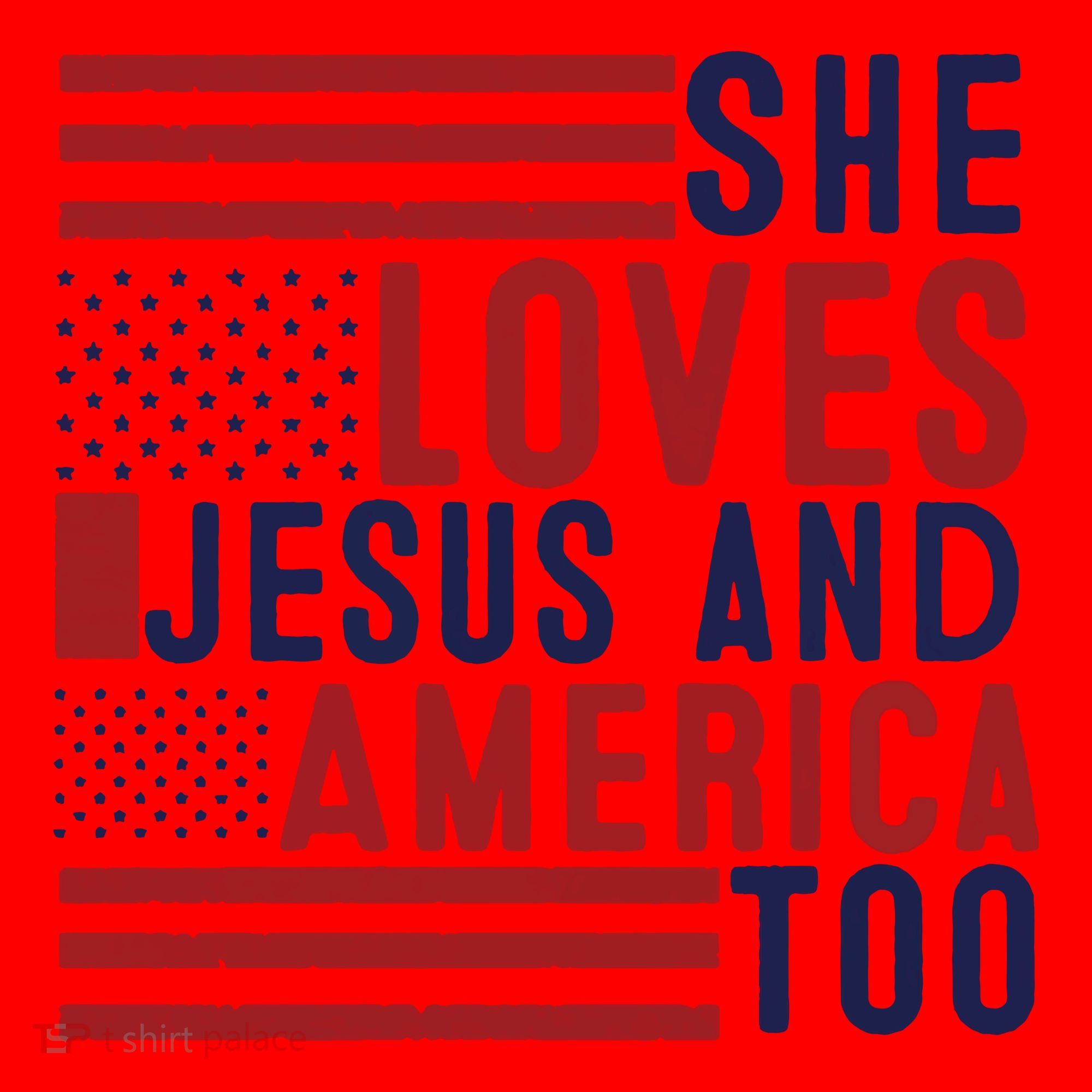 She Loves Jesus And America Too Santa Hat