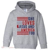 She Loves Jesus And America Too Toddler Hoodie thumb 0