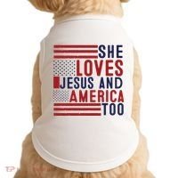 She Loves Jesus And America Too Doggie Tank thumb 0