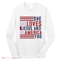 She Loves Jesus And America Too Long Sleeve Shirt thumb 0