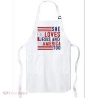 She Loves Jesus And America Too Apron thumb 0