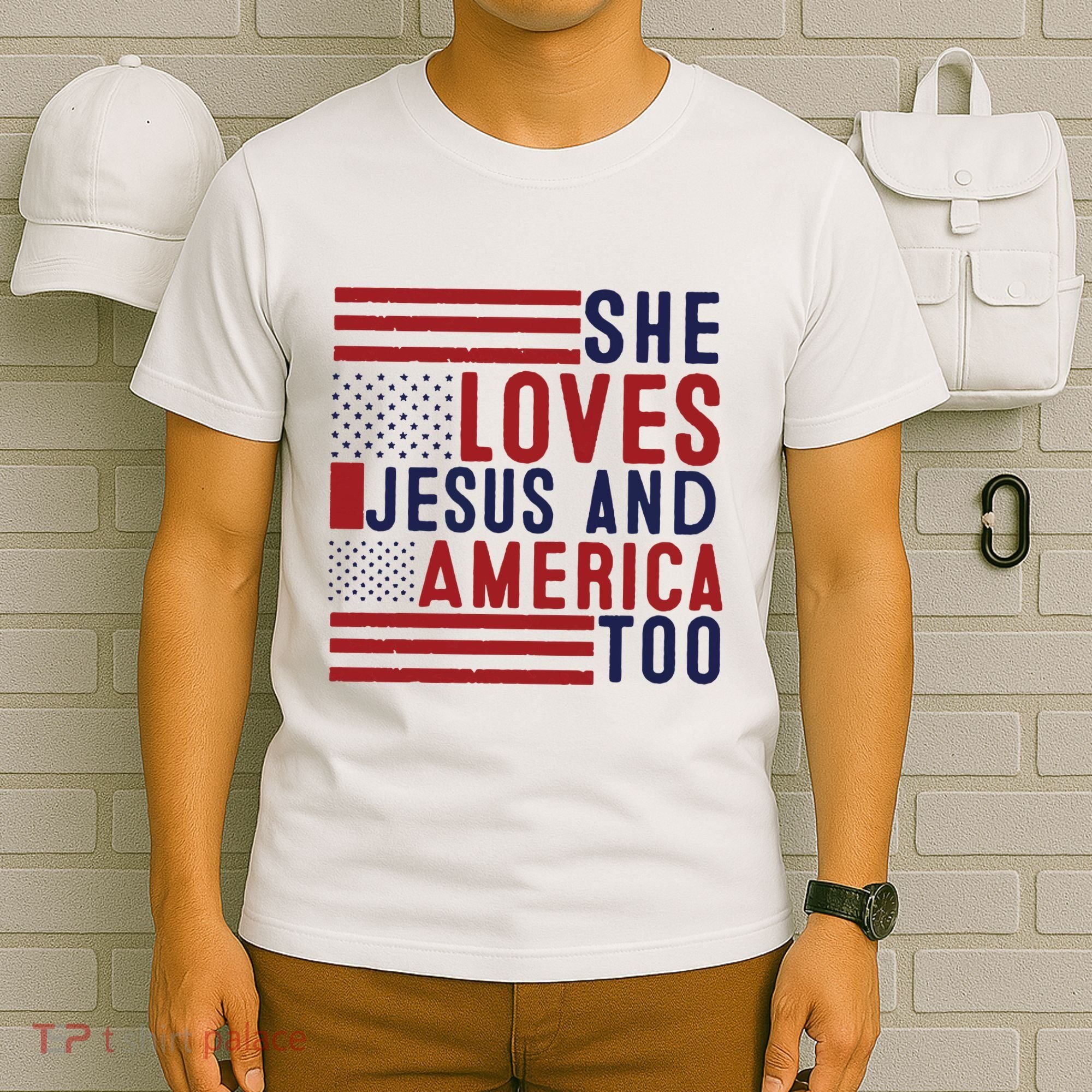 She Loves Jesus And America Too T-Shirt