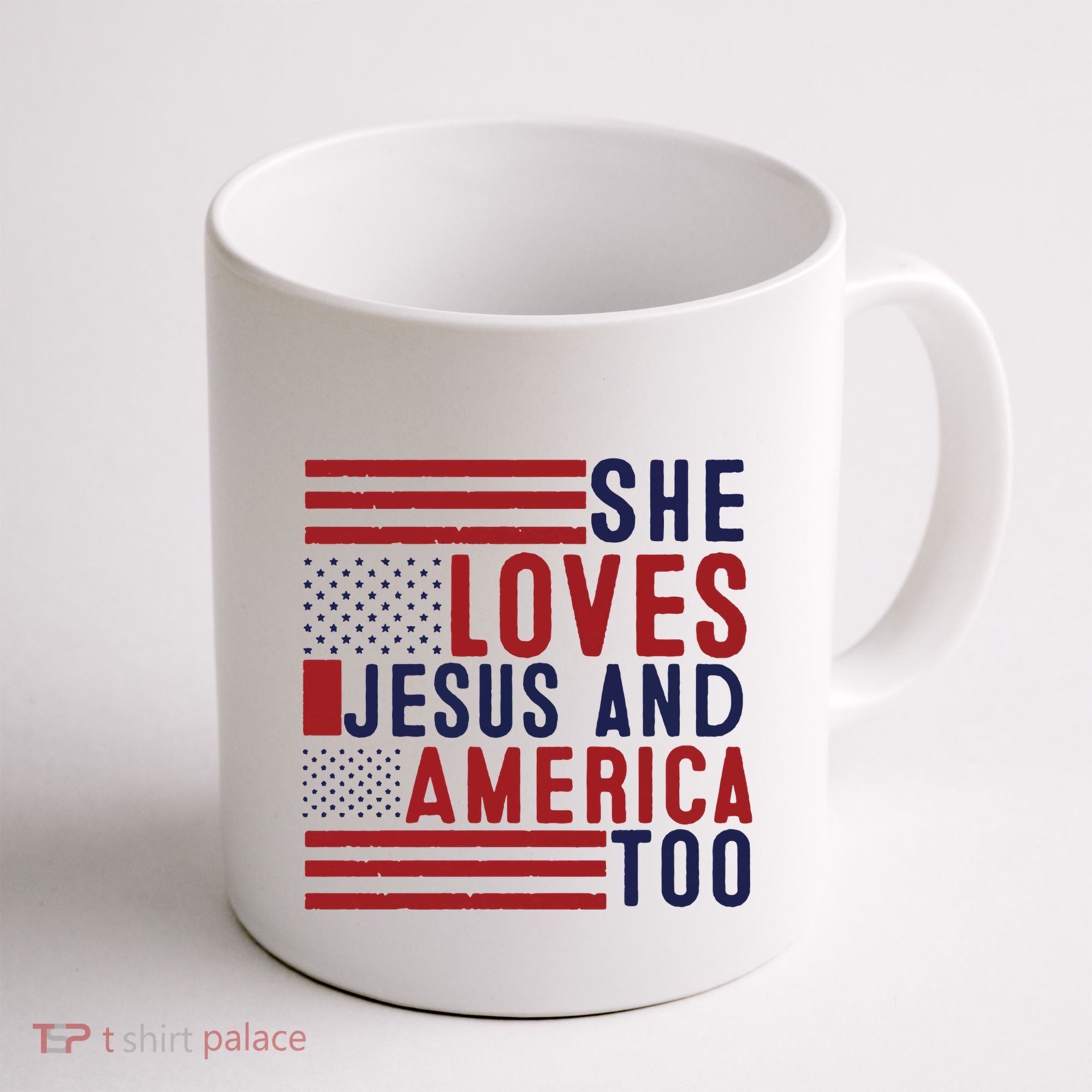 She Loves Jesus And America Too Coffee Mug