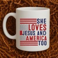 She Loves Jesus And America Too Coffee Mug thumb 2