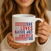 She Loves Jesus And America Too Coffee Mug thumb 3