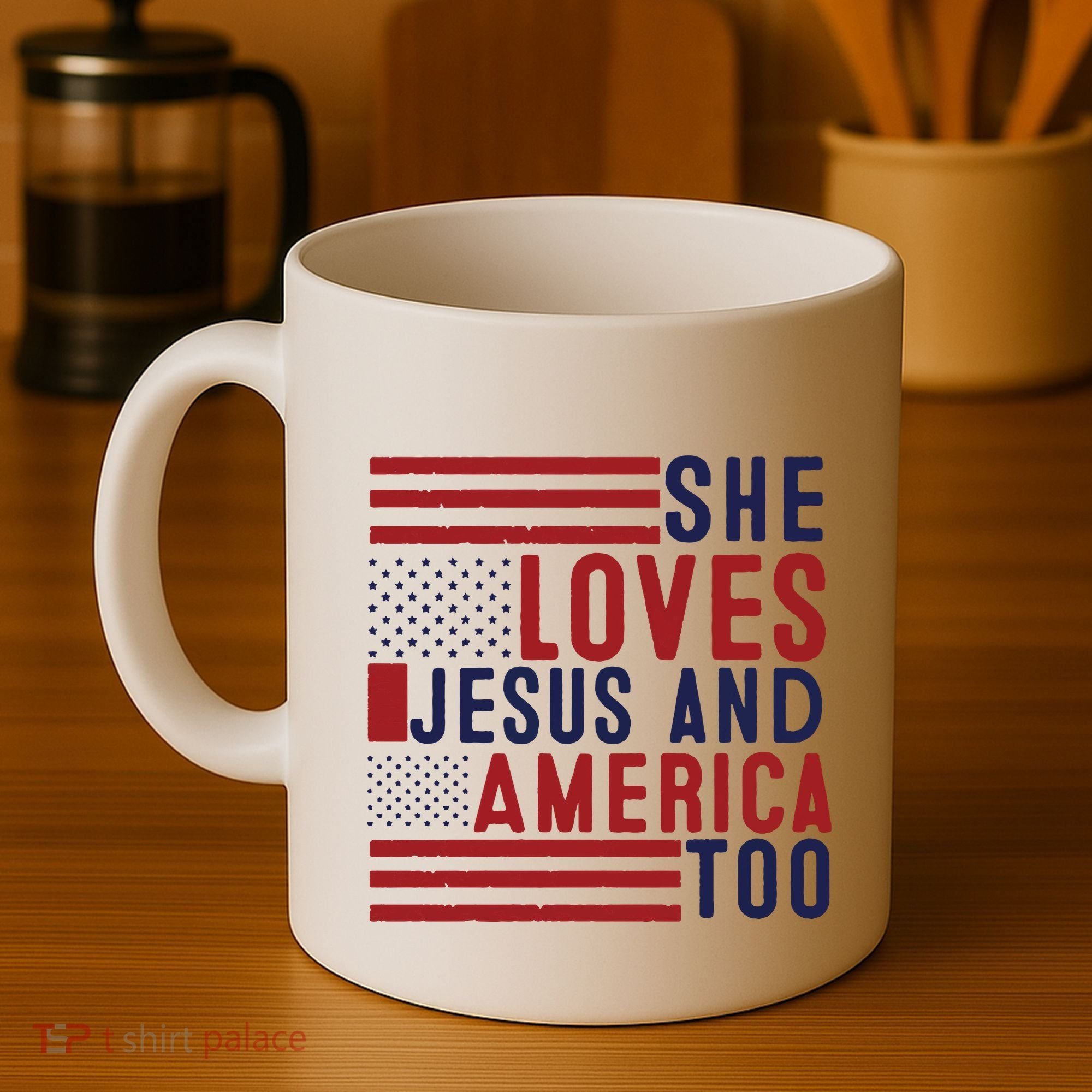 She Loves Jesus And America Too Coffee Mug