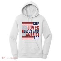 She Loves Jesus And America Too Women's Hoodie thumb 0