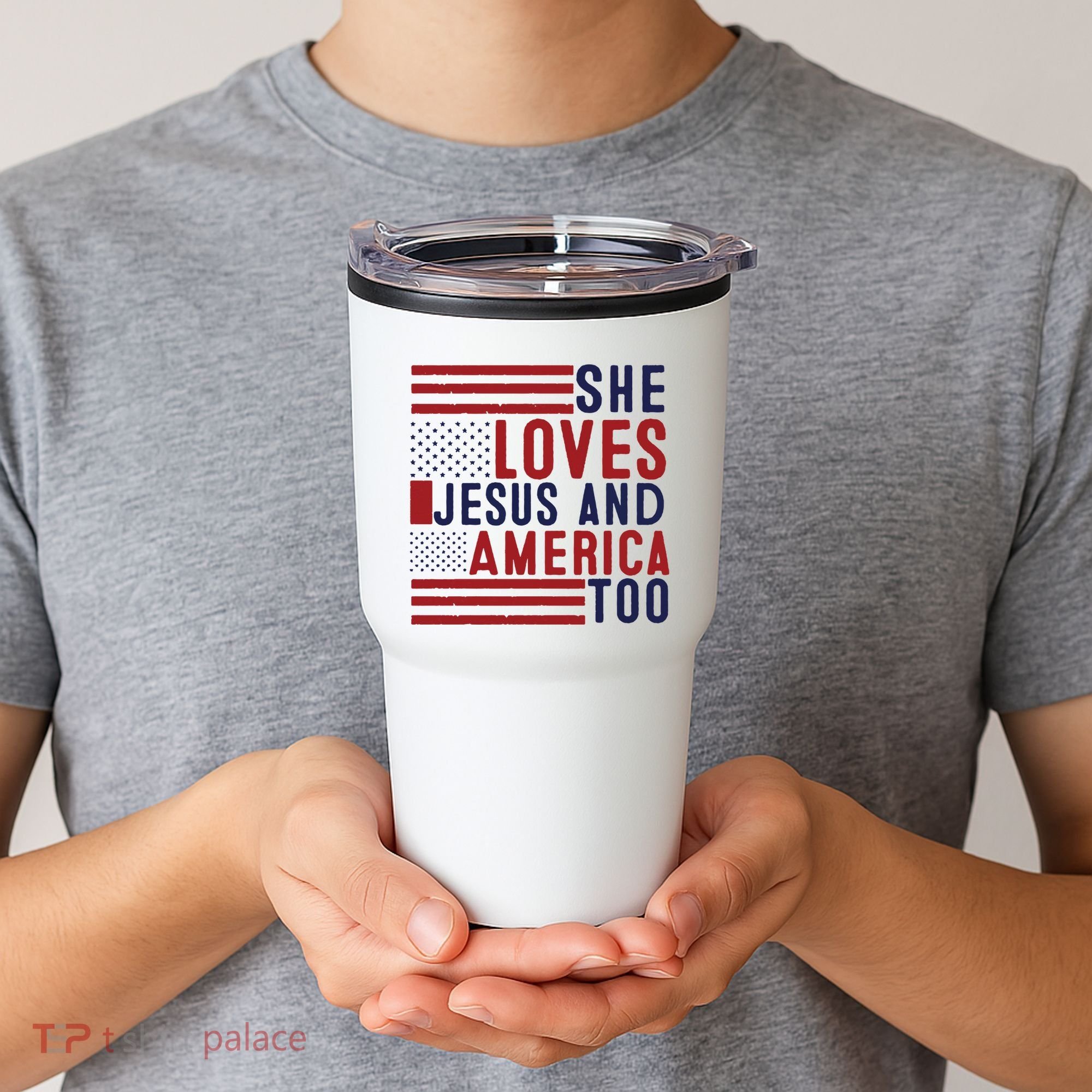 She Loves Jesus And America Too Tumbler