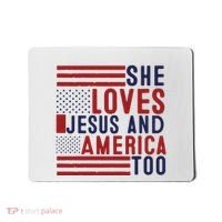 She Loves Jesus And America Too Mousepad thumb 0