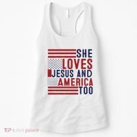 She Loves Jesus And America Too Women's Tank Top thumb 0