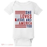 She Loves Jesus And America Too Baby Bodysuit thumb 0