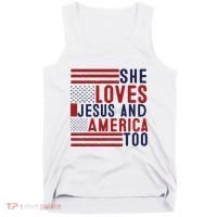 She Loves Jesus And America Too Tank Top thumb 0