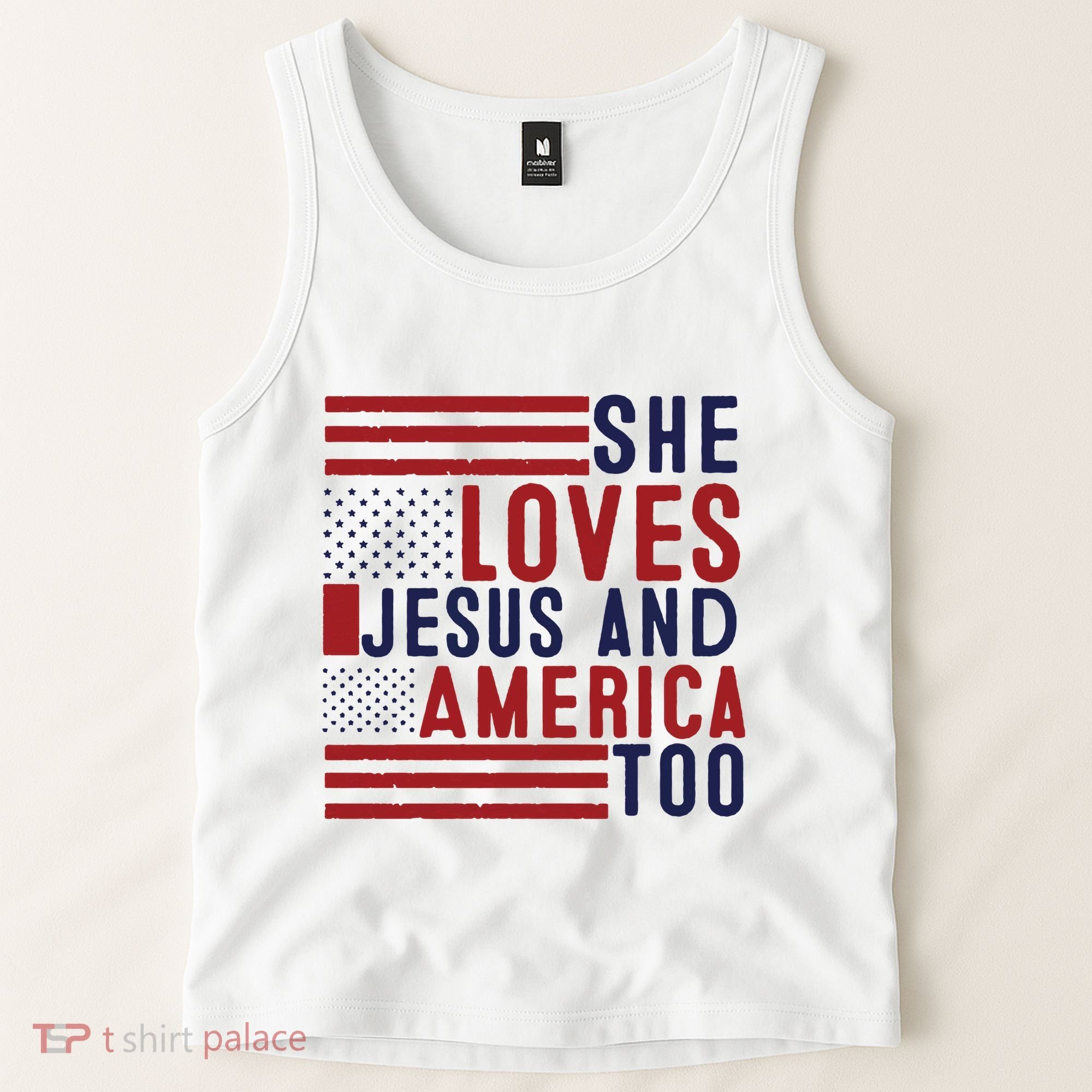 She Loves Jesus And America Too Tank Top