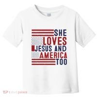 She Loves Jesus And America Too Toddler T-Shirt thumb 0