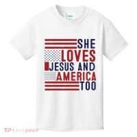 She Loves Jesus And America Too Kids T-Shirt thumb 0