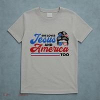 She Loves Jesus And America Too 4th Of July Proud Christian T-Shirt thumb 5