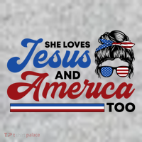 She Loves Jesus And America Too 4th Of July Proud Christian T-Shirt thumb 7