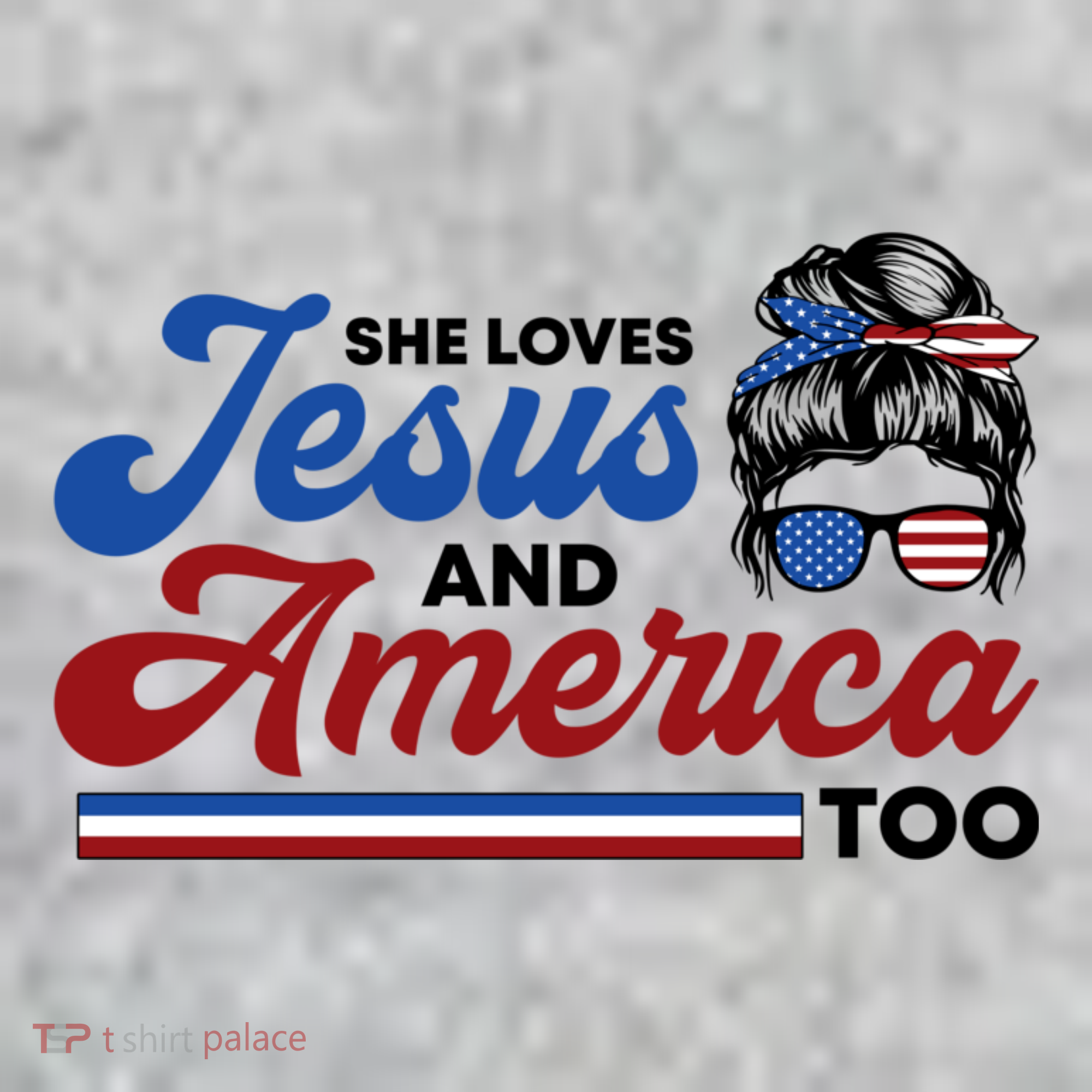 She Loves Jesus And America Too 4th Of July Proud Christian T-Shirt