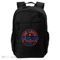 She Loves Jesus And America Too Backpack thumb 0