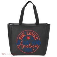 She Loves Jesus And America Too Tote Bag thumb 0