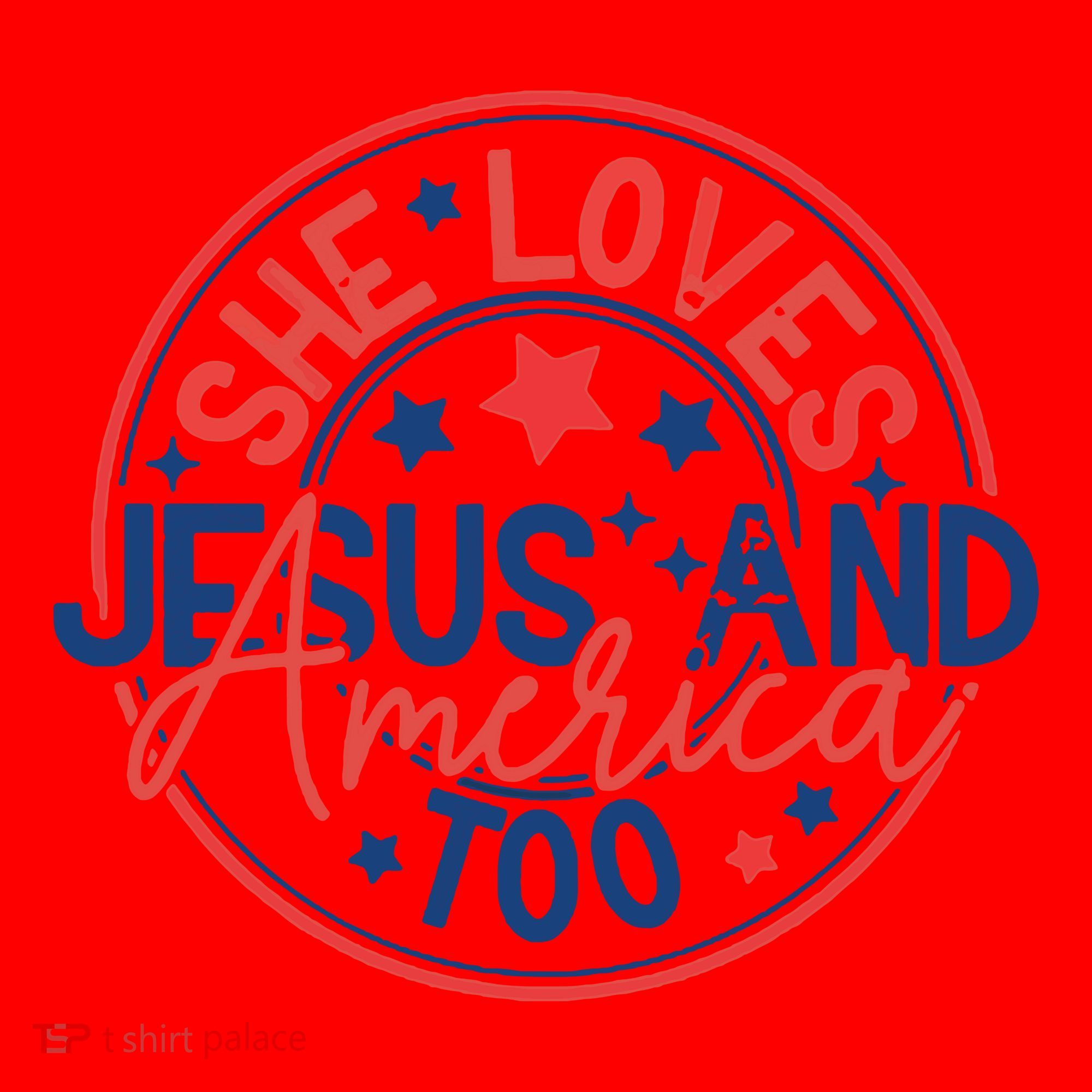 She Loves Jesus And America Too Santa Hat