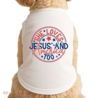 She Loves Jesus And America Too Doggie Tank thumb 0