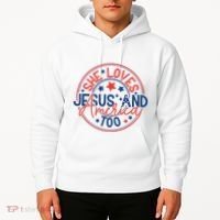 She Loves Jesus And America Too Hoodie thumb 2