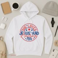 She Loves Jesus And America Too Hoodie thumb 3