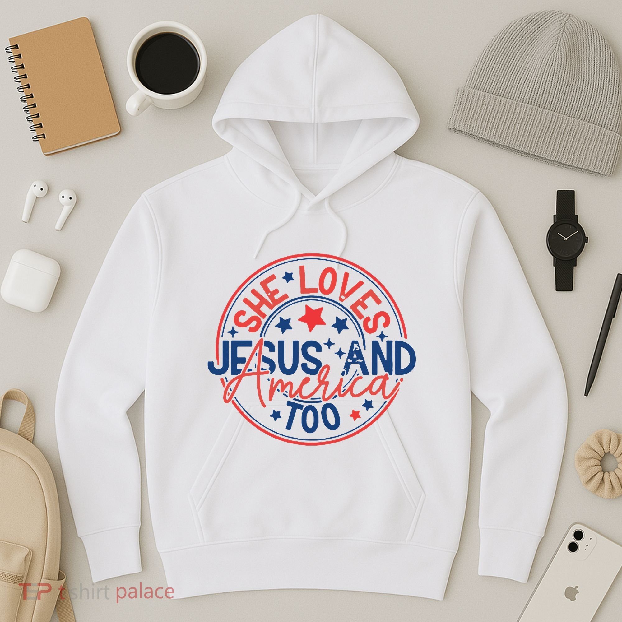 She Loves Jesus And America Too Hoodie