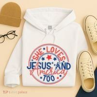 She Loves Jesus And America Too Hoodie thumb 4
