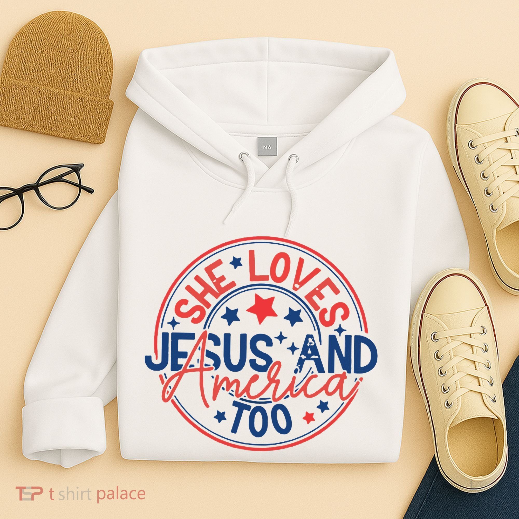 She Loves Jesus And America Too Hoodie
