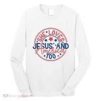 She Loves Jesus And America Too Long Sleeve Shirt thumb 0