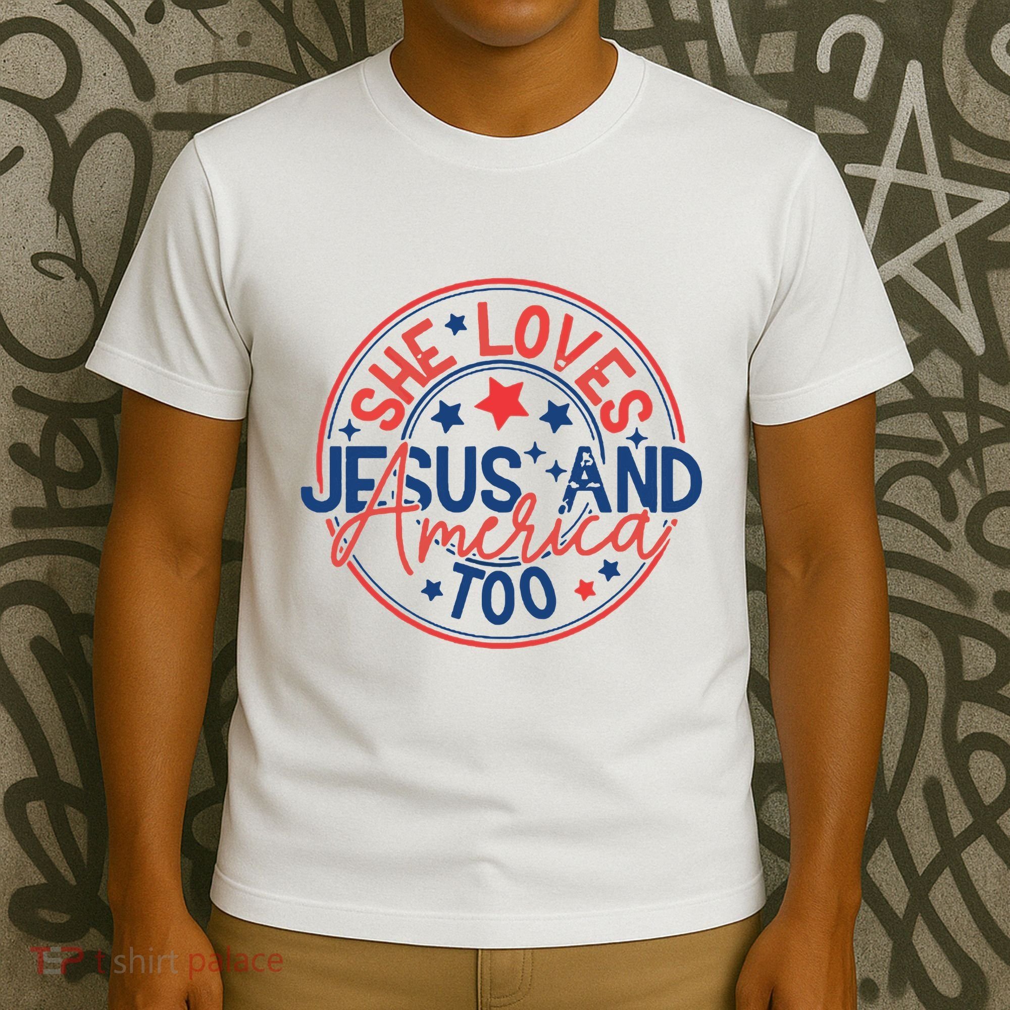 She Loves Jesus And America Too T-Shirt