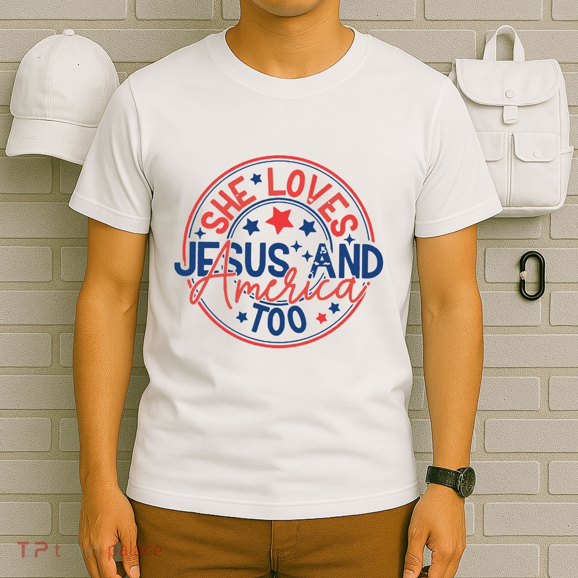 She Loves Jesus And America Too T-Shirt