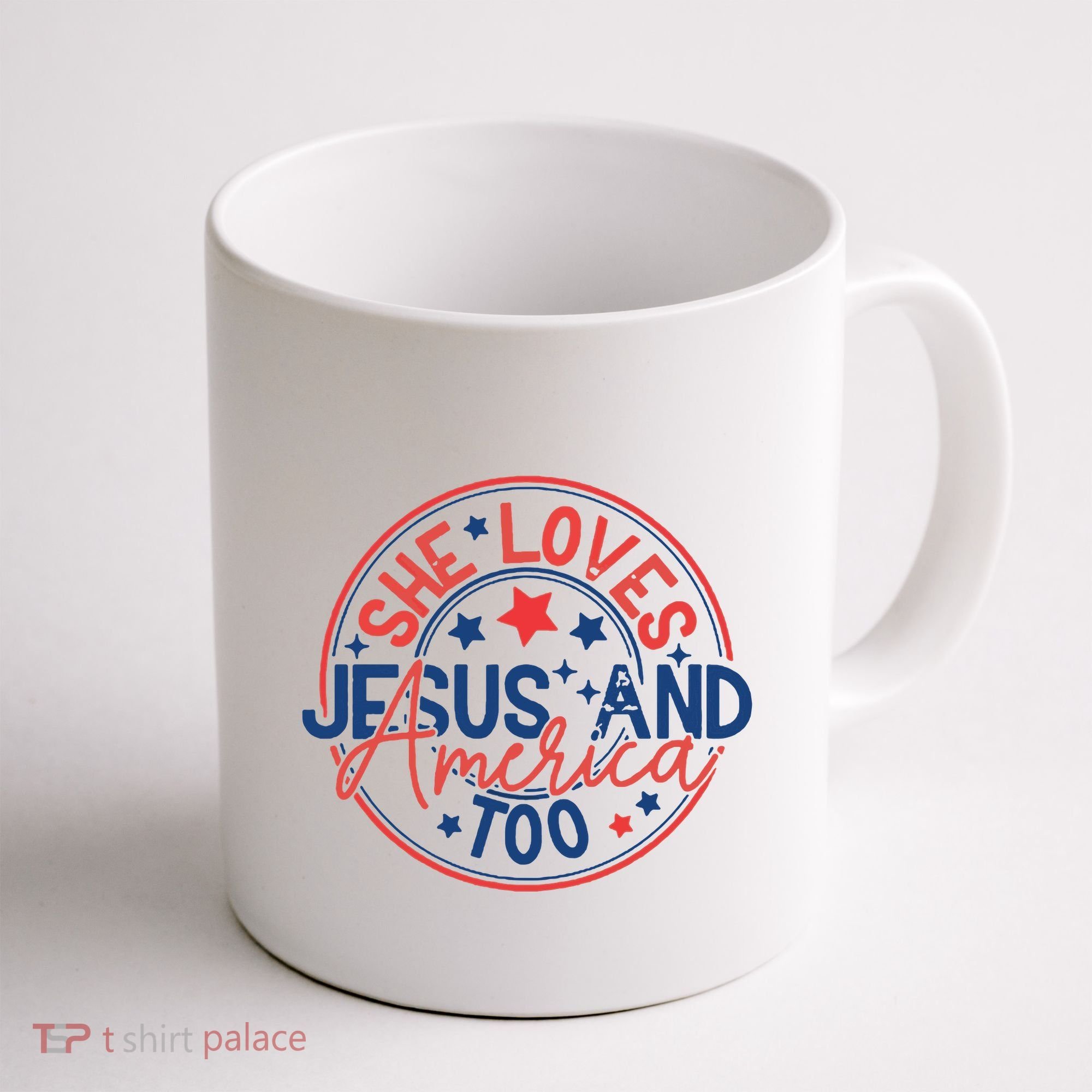 She Loves Jesus And America Too Coffee Mug