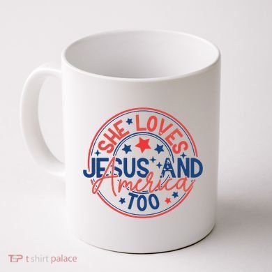 She Loves Jesus And America Too Coffee Mug