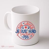 She Loves Jesus And America Too Coffee Mug thumb 0