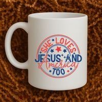 She Loves Jesus And America Too Coffee Mug thumb 2