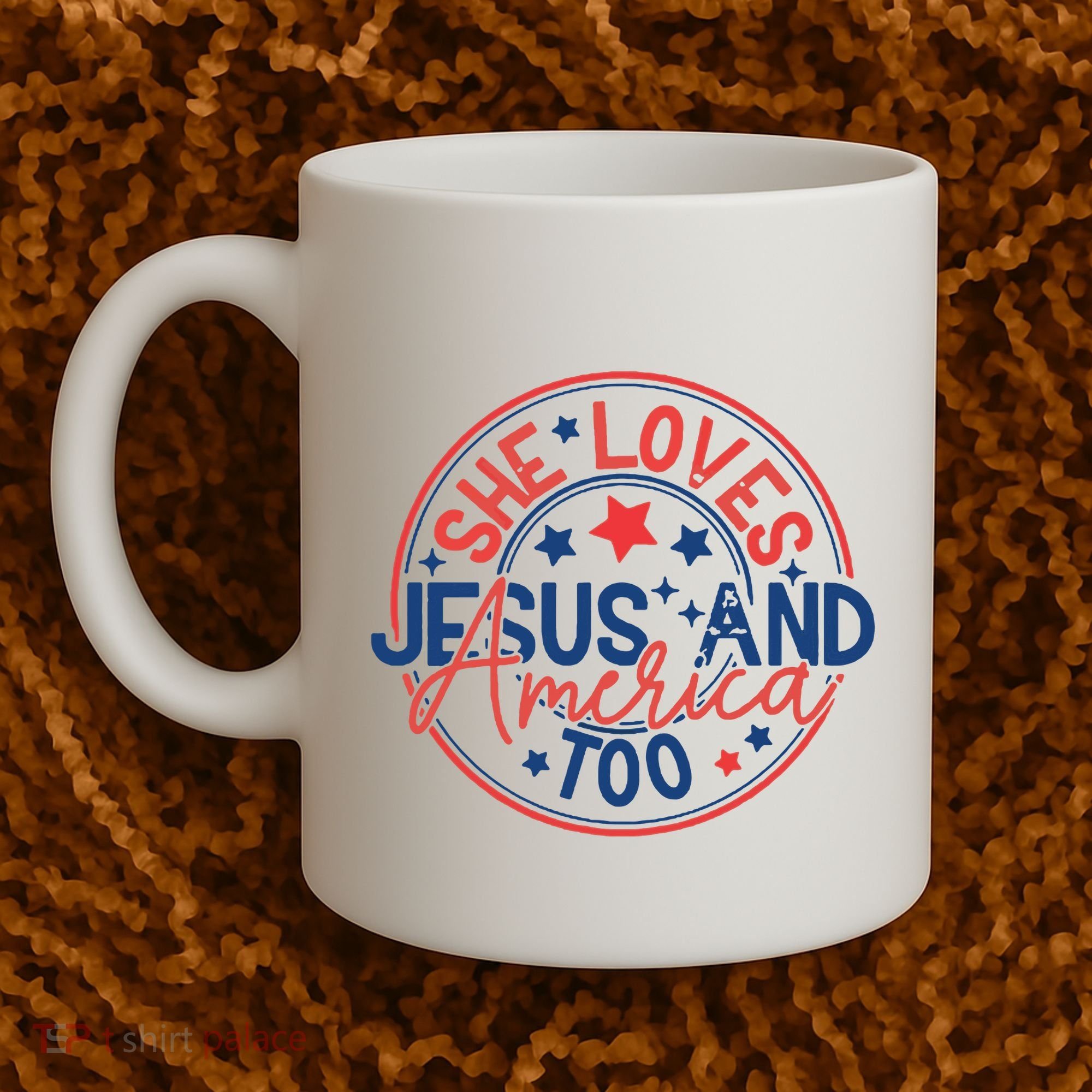 She Loves Jesus And America Too Coffee Mug