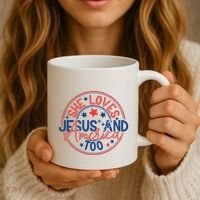 She Loves Jesus And America Too Coffee Mug thumb 3
