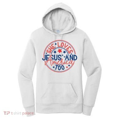 She Loves Jesus And America Too Women's Hoodie