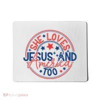 She Loves Jesus And America Too Mousepad thumb 0