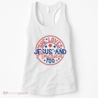 She Loves Jesus And America Too Women's Tank Top thumb 0